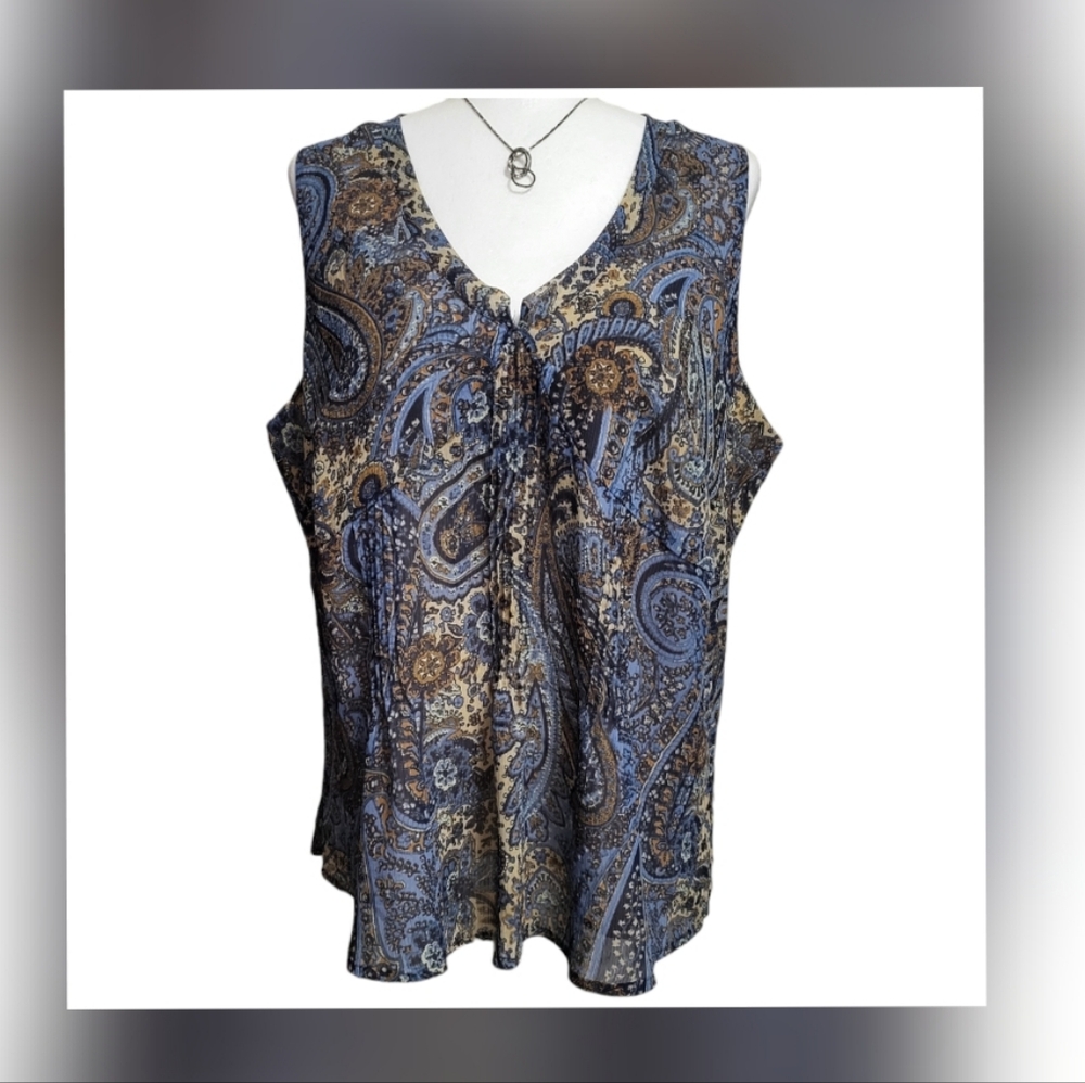 a.n.a Paisley Sleeveless Top Size 1X